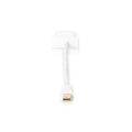 DIGITUS AK-340416-002-W - DisplayPort Adapterkabel, mini DP - HDMI Typ A St/Bu, 0,2m, HDMI 2.0, aktiv, CE, gold, we
