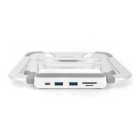 DIGITUS DA-90408 - USB-C Dock (8-Port) with Notebook Riser silber/weiß