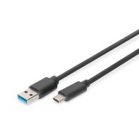 DIGITUS DB-300136-010-S - USB Type-C Verbindungskabel, Type-C - A St/St, 1.0m, 3A, 5GB, 3.0, sw