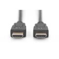 DIGITUS DB-330123-020-S - HDMI Premium High Speed Anschlusskabel, Typ A St/St, 2.0m, m/Ethernet, Ultra HD 60p, gold, sw