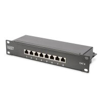 DIGITUS DN-10-SET-2-B - 10 Zoll Netzwerk Set, inkl. 9HE Wandgehäuse, schw Fachboden, PDU, 8-Port Switch, CAT 6 Patch Panel