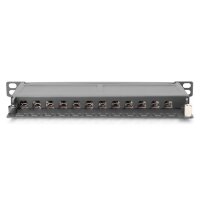 DIGITUS DN-91612S-SL-EA - CAT 6A Patch Panel, geschirmt,12-Port 1/2HE, 10", Rack Mount,schwarz RAL 9005