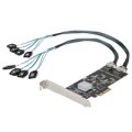 StarTech.com SATA PCIe Controller 8 Port - 6 Gbit/s PCI Express SATA Adapter - SATA PCIe Schnittstellenkarte - PCI-e x4 Gen 2 zu SATA III - SATA HDD/SSD - PCIe - Mini-SAS - PCI 2.0 - Schwarz - Pericom - PI7C9X2G608GP - ASMedia - ASM1061 - 6 Gbit/s