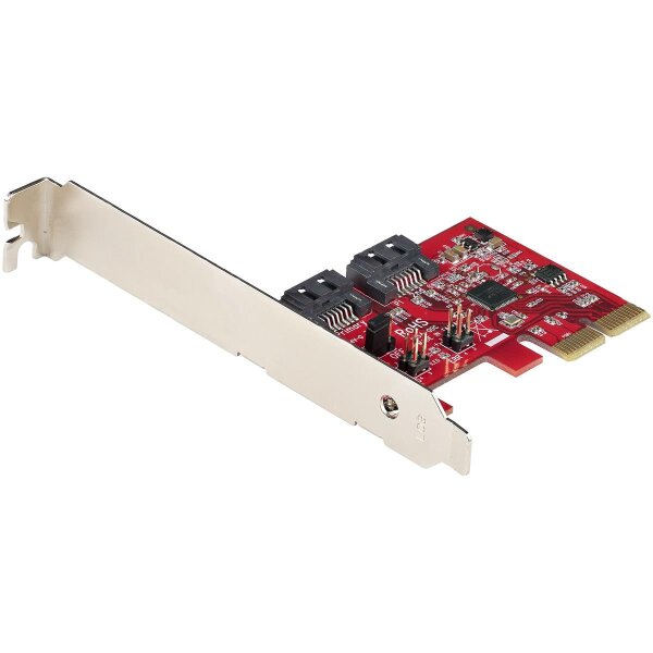 StarTech.com 2 Port PCIe SATA RAID Kontroller - PCIe SATA hardware RAID Controller - PCIe Festplatten/SSD RAID Controller/Karte - Full/Low Profil Blende - ASM1062R SATA RAID - PCIe auf SATA Karte - RAID 0 - 1 - SPAN - PCIe - SATA - PCIe 2.0 - Rot - ASMedi
