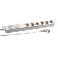 EFB Elektronik 19" 1HE Steckdosenleiste 6 x CEE 7/3 mit Gerätevollschutz, RAL7035