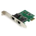 StarTech.com 2 Port Low Profile PCI Express Gigabit Ethernet Netzwerkkarte - PCIe Server Adapter - Eingebaut - Kabelgebunden - PCI Express - Ethernet - 2000 Mbit/s