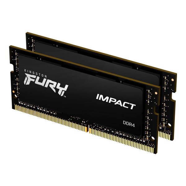 Kingston FURY 16GB 3200MT/s DDR4 CL20 SODIMM (Kit of 2) Impact - 16 GB - 2 x 8 GB - DDR4 - 260-pin SO-DIMM
