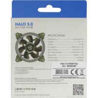 Inter-Tech Alseye Halo 3.0 - Ventilator - 12 cm - 1500 RPM - 23 dB - 90,9 cfm - Schwarz