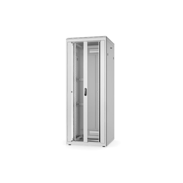 DIGITUS DN-31114 - 42HE Netzwerkschrank Unique, 2053x800x800 mm doppelfl. Glas-Fronttür, grau