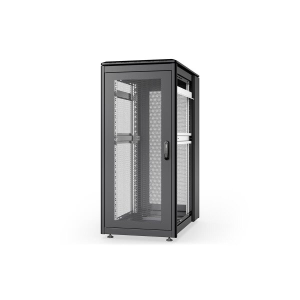 DIGITUS DN-31104-B - 26U Netzwerkschrank, Unique, 1342x600x1000 mm gelochte Türen, ohne Seitenteile, schwarz