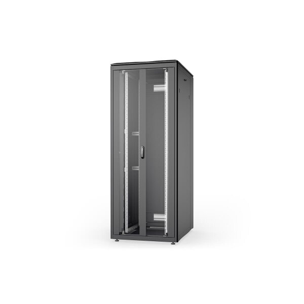 DIGITUS DN-31124-B - 42HE Netzwerkschrank Unique, 2053x800x1000 mm doppelfl. Glas-Fronttür, schwarz