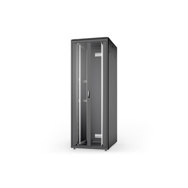 DIGITUS DN-31134-B - 47HE Netzwerkschrank, Unique, 2244x800x1000 mm doppelfl. Glas-Fronttür, schwarz