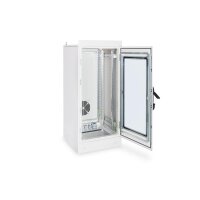 DIGITUS DN-19-24U-I-6/6-1 - 24HE Netzwerkschrank, Indoor IP55 1300x600x600 mm, inkl. Sockel, grau (RAL 7035)