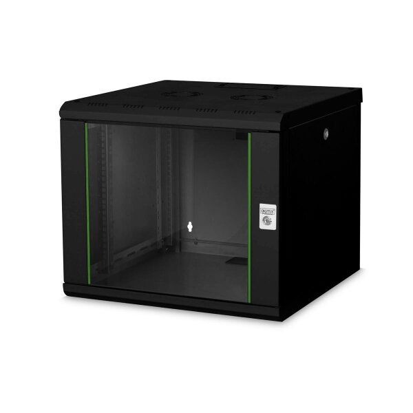 DIGITUS DN-19-09U-6/6-SW - 9HE Wandgehäuse, Unique 509x600x600 mm, Farbe Schwarz (RAL 9005)
