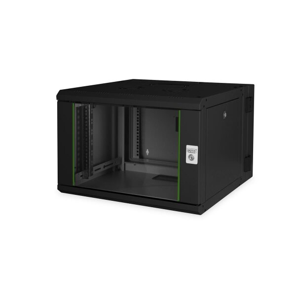 DIGITUS DN-19-07U-3-SW - 7HE Wandgehäuse, Unique Serie, 420x600x600mm zweiteilig, schwenkbar, Farbe schwarz (RAL 9005)