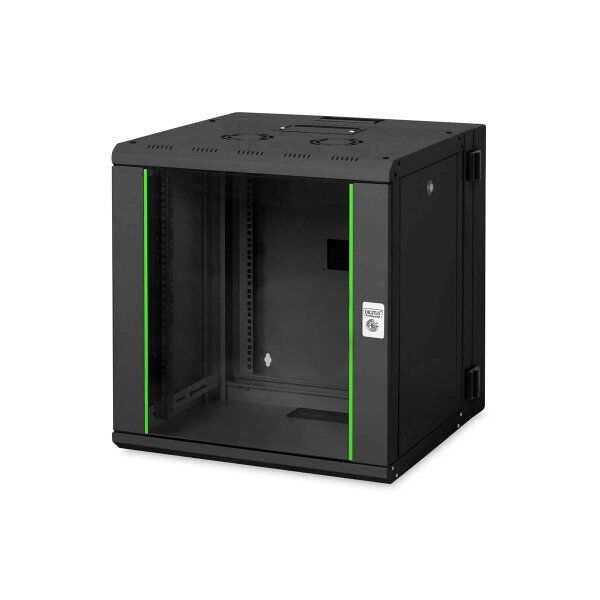 DIGITUS DN-19-12U-3-SW - 12HE Wandgehäuse, Unique 643x600x600mm zweiteilig, schwenkbar, schwarz (RAL 9005)