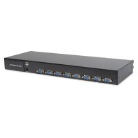 DIGITUS DS-72211-2US - Modulare Konsole mit 19" TFT (48,3cm), 8-Port KVM & Touchpad, US Tastatur, RAL 9005 sw