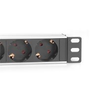 DIGITUS DN-95418 - 1U-Aluminium-PDU, 254 mm (10") Rack-Montage, 4x Schutzkontakt, 16A, 4000W, 250VAC 50/60Hz