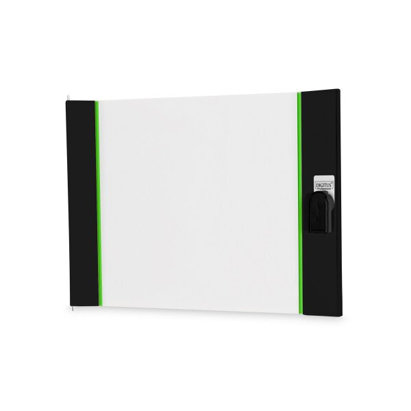 DIGITUS DN-19-D-09U-B-PHC - Glas-Fronttür für 9HE Wandgehäuse Unique Schwenkhebel mit Profil-Halbzylinderschl.,schwarz
