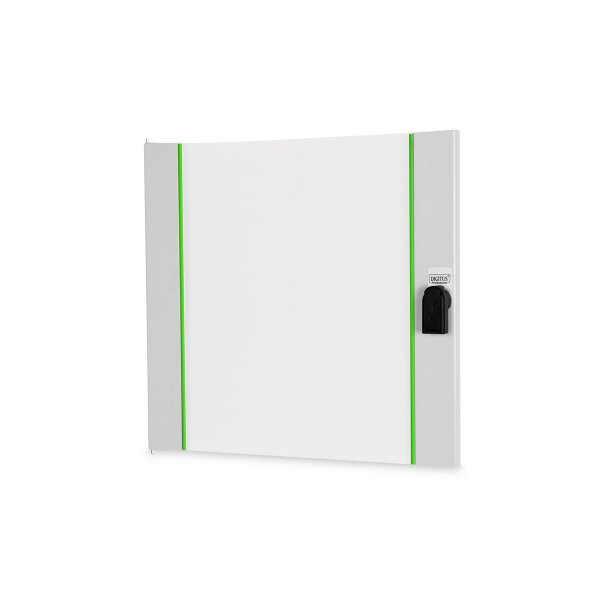 DIGITUS DN-19-D-12U-PHC - Glas-Fronttür für 12HE Wandgehäuse Unique Schwenkhebel mit Profil-Halbzylinderschl., grau
