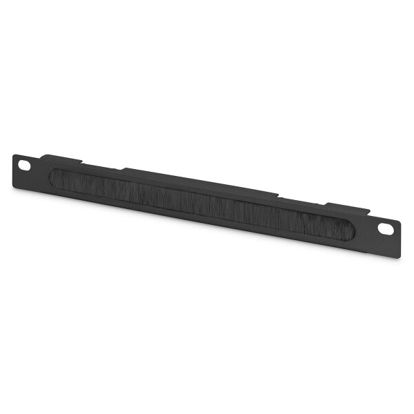 DIGITUS DN-10-ORG-1-2U-B - 254 mm (10") 0,5HE Kabelbürstenleiste 22x254x12 mm, Farbe Schwarz (RAL 9005)