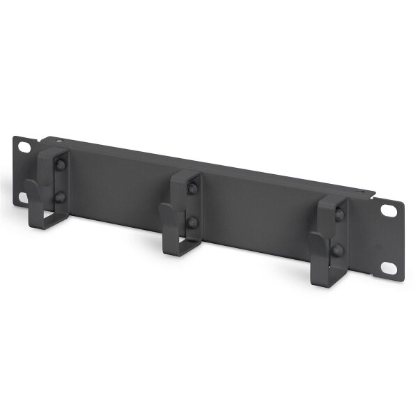 DIGITUS DN-10-ORG-1U-B - 254 mm (10") 1HE Kabelrangierpanel 3x Kabelringe, 44x254x60 mm, schwarz (RAL 9005)