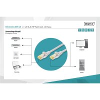 DK-1644-A-005-10 - CAT 6A S-FTP Patchkabel, Cu, LSZH AWG 26/7, 0,5 m, 10 Stück, Grau