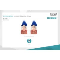 DK-1644-0025-B-10 - CAT 6 S-FTP Patchkabel, Cu, LSZH AWG 27/7,  0,25 m, 10 Stück,  Blau