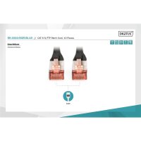 DK-1644-0025-BL-10 - CAT 6 S-FTP Patchkabel, Cu, LSZH AWG 27/7,  0,25 m, 10 Stück,  Schwarz