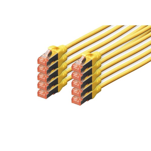 DK-1644-005-Y-10 - CAT 6 S-FTP Patchkabel, Cu, LSZH AWG 27/7,  0,5 m, 10 Stück,  Gelb