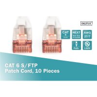 DK-1644-050-10 - CAT 6 S-FTP Patchkabel, Cu, LSZH AWG 27/7, 5 m, 10 Stück, Grau