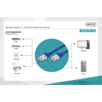 DK-1644-100-B-5 - CAT 6 S-FTP Patchkabel, Cu, LSZH AWG 27/7, 10 m, 5 Stück, Blau