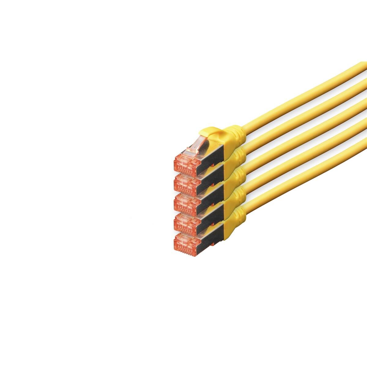 DK-1644-100-Y-5 - CAT 6 S-FTP Patchkabel, Cu, LSZH AWG 27/7, 10 m, 5 Stück, Gelb