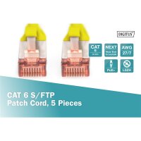 DK-1644-100-Y-5 - CAT 6 S-FTP Patchkabel, Cu, LSZH AWG 27/7, 10 m, 5 Stück, Gelb
