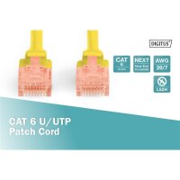 DIGITUS DK-1617-0025/Y - CAT 6 U-UTP Patchkabel, Cu, LSZH AWG 26/7, Länge 0,25 m, Farbe Gelb