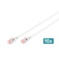 DIGITUS - DK-1617-020S-10 - CAT 6 U-UTP Slim Patchkabel, Cu, LSZH AWG 28/7, Länge 2 m, 10 Stück, Farbe grau