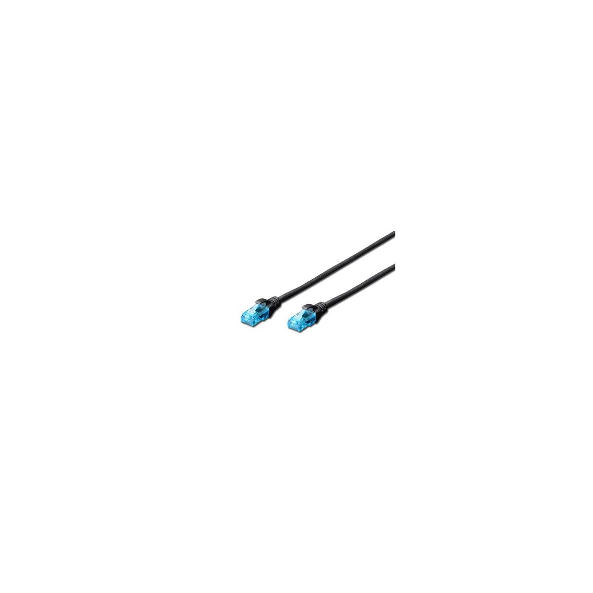 DIGITUS DK-1511-010/BL - CAT 5e U-UTP Patchkabel, Cu, PVC AWG 26/7, Länge 1 m, Farbe Schwarz
