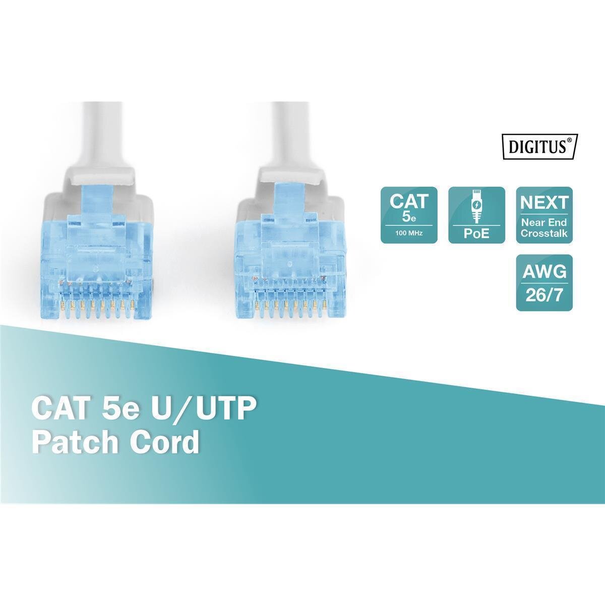 DIGITUS DK-1511-030 - CAT 5e U-UTP Patchkabel, Cu, PVC AWG 26/7, Länge 3 m, Farbe Grau