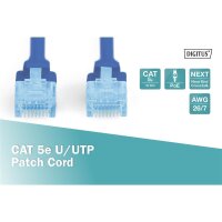 DIGITUS DK-1511-030/B - CAT 5e U-UTP Patchkabel, Cu, PVC AWG 26/7, Länge 3 m, Farbe Blau