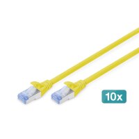DIGITUS DK-1531-020-Y-10 - CAT 5e SF-UTP Patchkabel, Cu, PVC AWG 26/7, Länge 2 m, 10 Stück, Farbe gelb