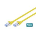 DIGITUS DK-1531-020-Y-10 - CAT 5e SF-UTP Patchkabel, Cu, PVC AWG 26/7, Länge 2 m, 10 Stück, Farbe gelb