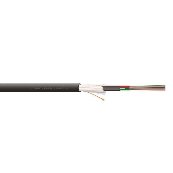 DIGITUS DK-35242/4-U - LWL A-I-DQ(ZN)BH 24G50/125µ, MM, OM4, 24 Fasern Innen/Außen, LSZH, Dca, schwarz, Länge 1 m