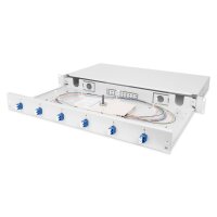 DIGITUS DN-96330/9 - LWL Spleißbox, 1HE, bestückt, 6x LC DX, OS2 inkl. Spleißkass., gefärbte Pigtails, Kupplungen