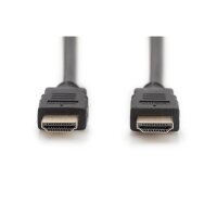 DIGITUS DB-330123-010-S - HDMI Premium High Speed Anschlusskabel, Typ A St/St, 1.0m, m/Ethernet, Ultra HD 60p, gold, sw
