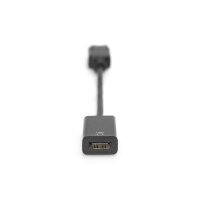 DIGITUS DB-340415-002-S - DisplayPort Adapterkabel, DP - HDMI Typ A St/Bu, 0.2m, w/lock, HDMI 2.0, akt., CE, gold, sw