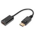 DIGITUS DB-340415-002-S - DisplayPort Adapterkabel, DP - HDMI Typ A St/Bu, 0.2m, w/lock, HDMI 2.0, akt., CE, gold, sw