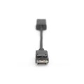 DIGITUS DB-340415-002-S - DisplayPort Adapterkabel, DP - HDMI Typ A St/Bu, 0.2m, w/lock, HDMI 2.0, akt., CE, gold, sw