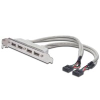 DIGITUS AK-300304-002-E - USB Slotblechkabel, 4x Typ A -...