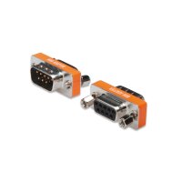 DIGITUS AK-610513-000-I - Null Modem Adapter, D-Sub9 Metallgehäuse, M/F, mit Sechskantmuttern