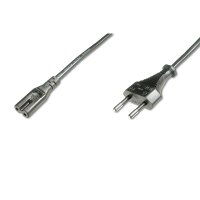 DIGITUS AK-440104-018-S - Netzanschlusskabel, Euro - C7 St/Bu, 1.8m,  H03VVH2-F 0.75qmm, schwarz